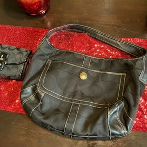 Coach A0732-10764 Ergo Signature Hobo Handbag with wallet